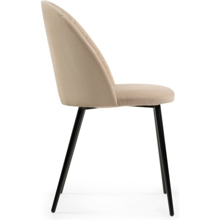 Stol on a metal frame Zest metal/velor, black/beige 50x54x81 cm-2