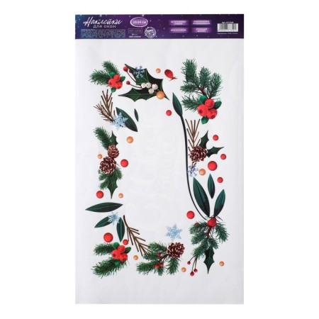 Stickers on the glass "Winter Garden", reusable, 20 x 34 cm, New Year