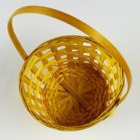 Wicker basket, D19 x 9.5 x 32 cm, yellow, bamboo-3