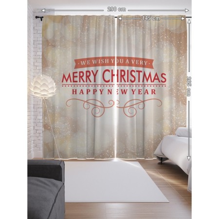 Photostes "New Year's inscription", Saten, size 145x265 cm, 2 pcs