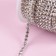 Chain with rhinestones, metal, glass, 3.5 mm, 9 ± 1 m, silver color