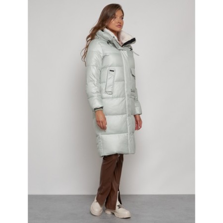 Coat insulated winter female, size 40, color light green-2