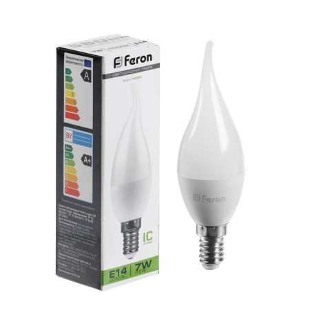 LED LED Feron (7W) 230V E14 4000K in the wind C37T, LB-97