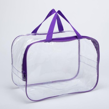Lightning cosmetic bag, transparent/purple color-1