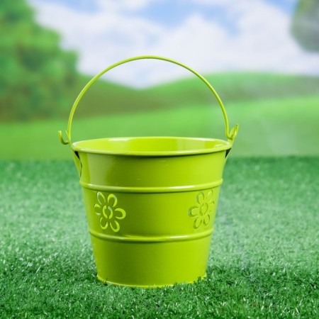 Kashpo "Vederko Levy" Green, 10x10x10cm-1