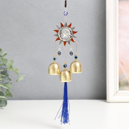 Wind Music Metal "Star, two months and the sun" red, from the evil eye 3 bells 27 cm