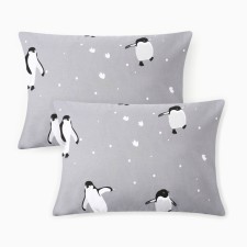 New Year. Pump pillowcase of Penguins, 50x70 cm - 2 pcs, 100% cotton, Poplin