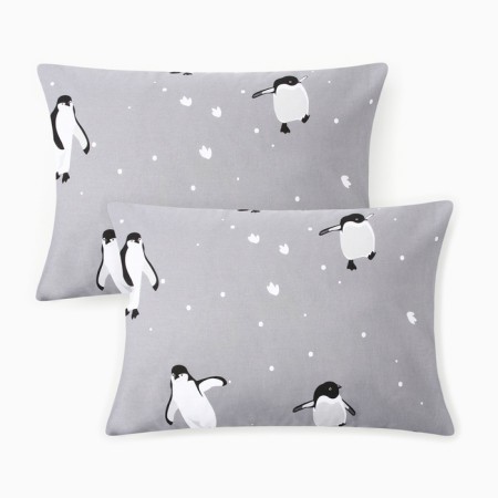 New Year. Pump pillowcase of Penguins, 50x70 cm - 2 pcs, 100% cotton, Poplin