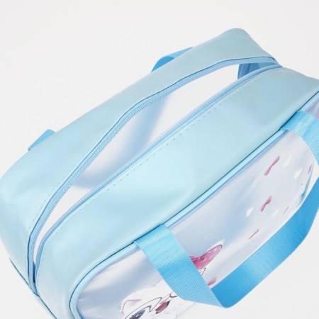 Cosmetic bag with lightning, blue color-2