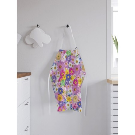 Apron kitchen with a photo print "Symphony from flowers", adjustable, size OS-1
