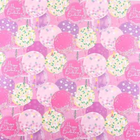 Two -sided craft packaging paper "Birthday", 70 x 100 cm-1