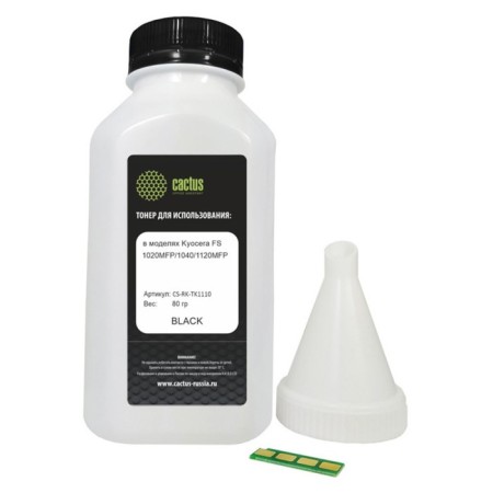 Toner CACTUS CS-RK-TK1110, chip, for KyoCera FS-1020/1040/1120, bottle 80 g, black color black-1