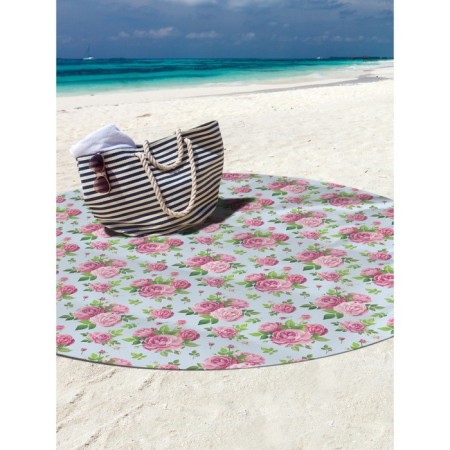 Pareo and beach rug "Bouquet of roses", D = 150 cm-2