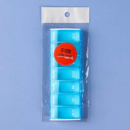 Tabertelet "Week", German letters, 7 sections, 13.5 × 5 × 1.8 cm, blue/white color-3