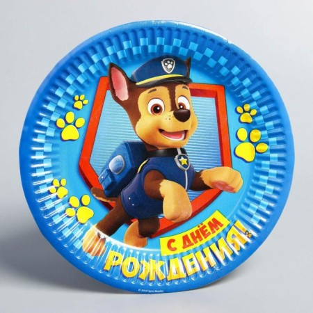 Paper plate "Happy Birthday!", 18 cm, puppy patrol-2