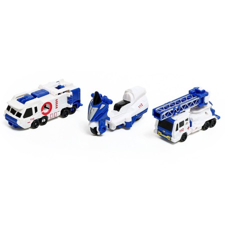 The “Police Helicopter” robot, transforms, collects from 3 cars-3