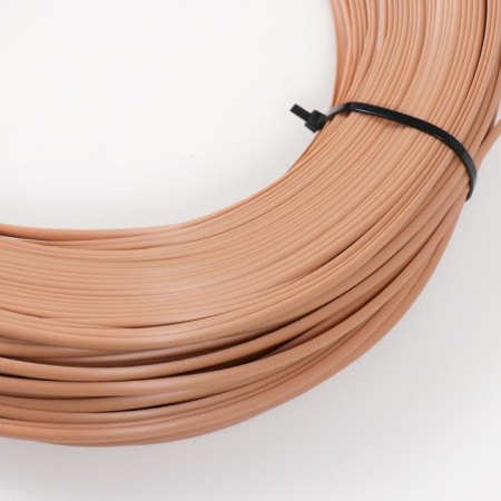 Smooth artificial rattan 6 mm 100 m half a pipe (beige)-1