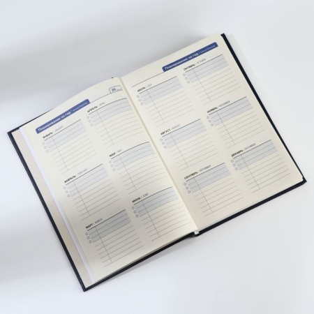 Deliciper of Leduced A5, 160 liters. Solid cover. Leatherette. Blue. Cream block-5