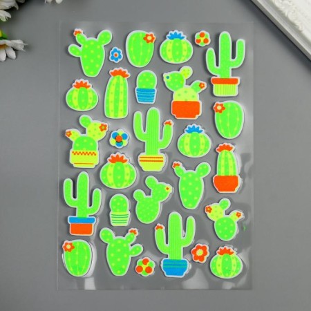 EVA sticker "Cacti/lamas" mix 25x14.5 cm-1