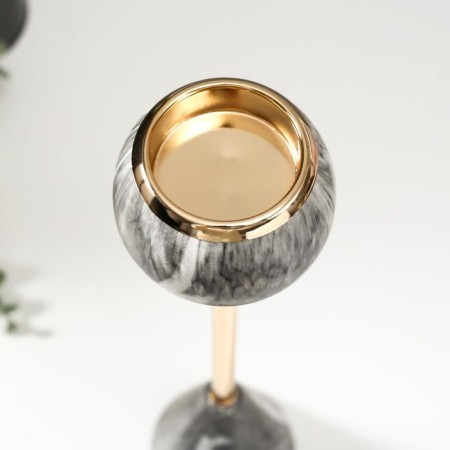 Summary Metal for 1 candle "Gray marble" 45.5x8.5x8.5 cm-3