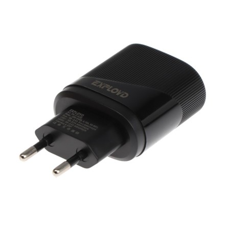 EXPLOYD EX-Z-1436, 2 USB, 2.4 A, MicroUSB cable, black-1