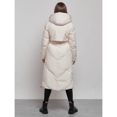 Coat insulated winter female, size 44, color light-beige-3