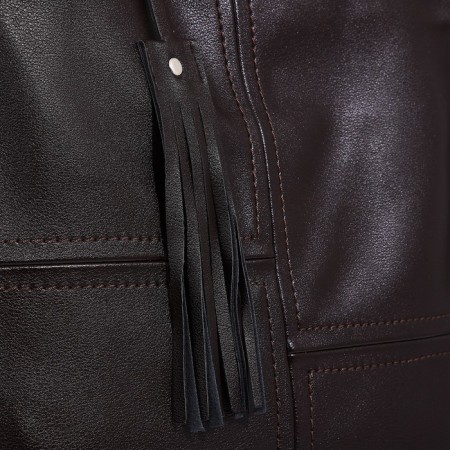 Bag Vita with a zipper, brown color-3