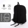 School backpack from textiles with a zipper, 4 pockets, black color