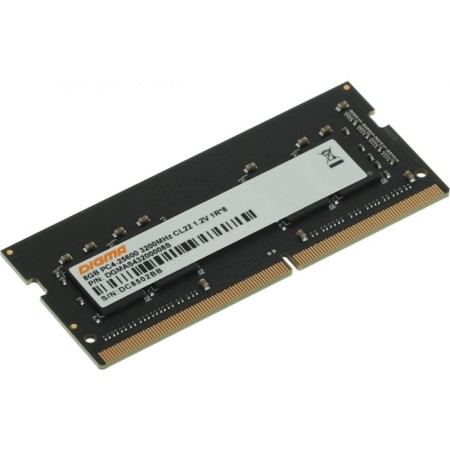 Memory module DDR4 8GB 3200MHz DGMAS43200008S RTL PC4-25600 CL22 SO-Dimm 260-Pin 1.2V Single Rank-3