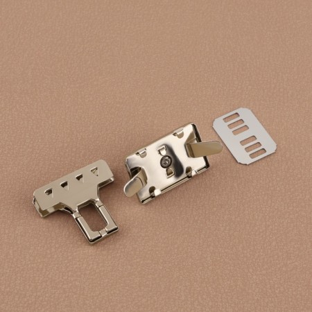 Bag's fastener, 3.3 × 3.3 cm, pearl silver color-3