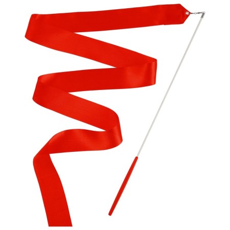 Ribbon for rhythmic gymnastics with a stick Grace Dance, 6 m, red color-2