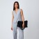 Shopper bag, outer pocket, black color
