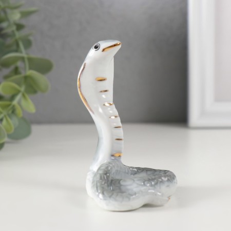 Souvenir Ceramics "Gray Cobra" with gold 5x6.2x7.7 cm-2
