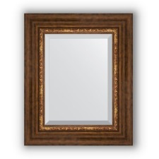 Mirror with fatset in the baguette frame - Roman bronze 88 mm, 46 x 56 cm, evoForm