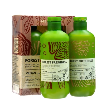 Gift set for men Vegan Lovestudio Forest Freshness: Gel, 300 ml+shampoo, 300ml