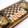 Backgammon "lion and tiger", wooden board 60 x 60 cm, with a field for playing checkers