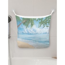 Organizer in a bath on suction cups “Warm Beach”, for storing toys and trifles, size 33x39 cm