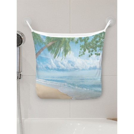 Organizer in a bath on suction cups “Warm Beach”, for storing toys and trifles, size 33x39 cm