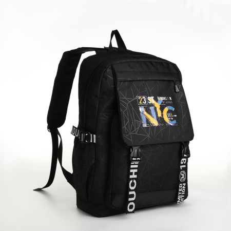 School backpack on lightning, 3 pockets, black color-2