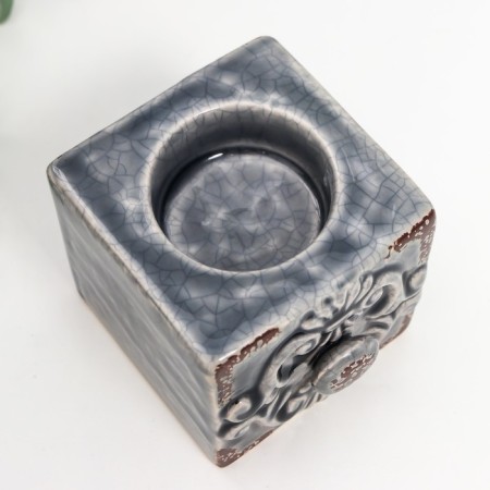 Ceramics candlestick for 1 candle "Plant pattern" MIX 7x9x7.5 cm-6