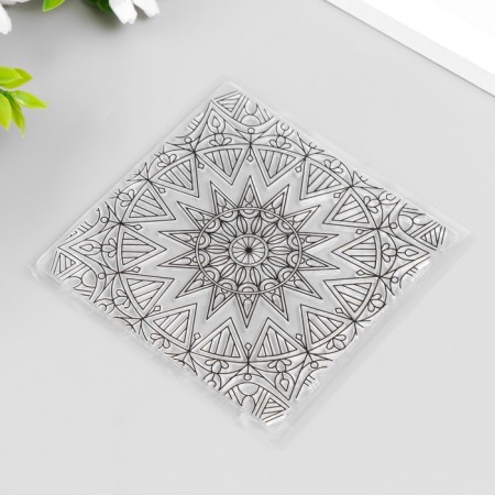 Stamp for creativity Silicon "Geometric Flower" 10x10 cm-1