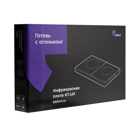 Infrared plate KitFort KT-147, 1800 watts, 2 burners, 1 program, black-silvery-1