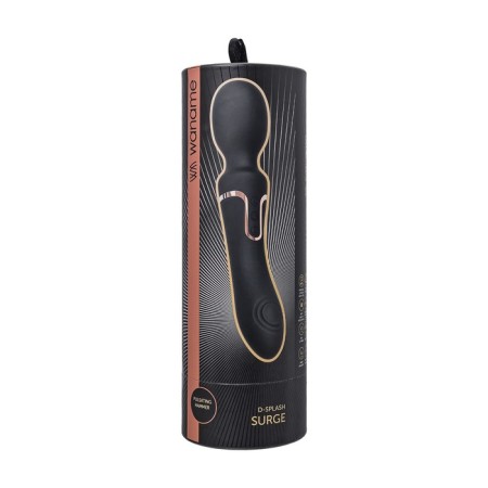 Bilateral intimate massage Waname D-Splash Surge, 22.5 cm, silicone, black color-10