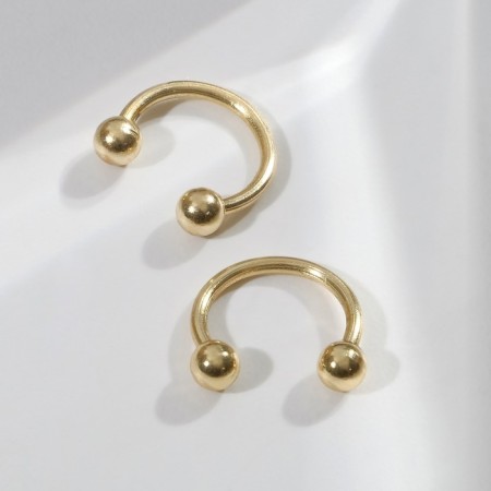 Circular in an eyebrow (piercing), ball, d = 8 mm, pair, color gold (indivisible packing 12 pairs, price per pair)-1