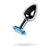 Anal plug with the Toyfa Metal rhinestone, silver, topaz, 7 cm, d = 2.8 cm