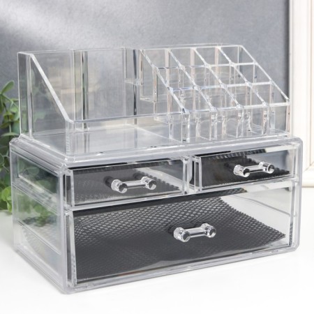 Organizer Casket Plastic 3 Transparent Boxes 19x14.5x24 cm