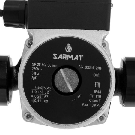 Circulation pump Sarmat SR 25-60/130, 32/57/89 W, pressure 6 m, cable 1.2 m-2