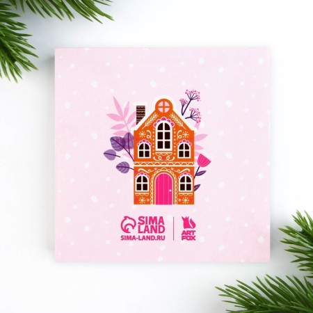 Gift New Year's Set "Warm Moments" Notepad 90x90 and Plastic pen-7