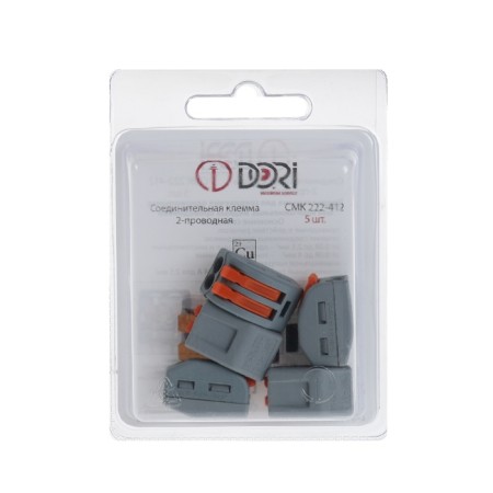 Dori connecting terminal (QMC 222-412) 2-wire, 5 pcs. In the blister