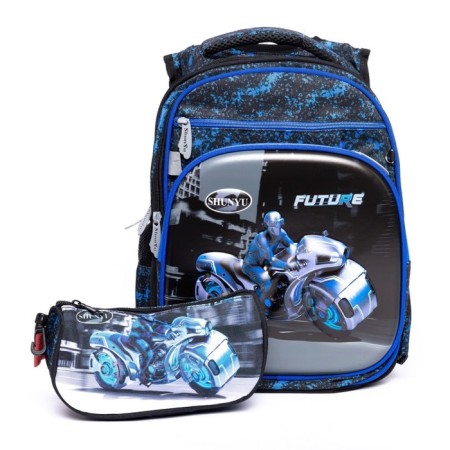Baby backpack on lightning, dark blue color